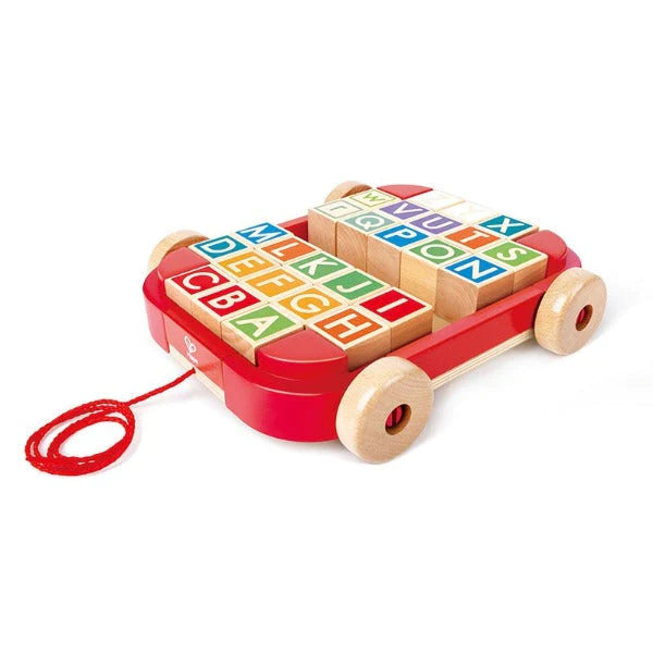 Hape Pull Along Cart with Stacking Blocks