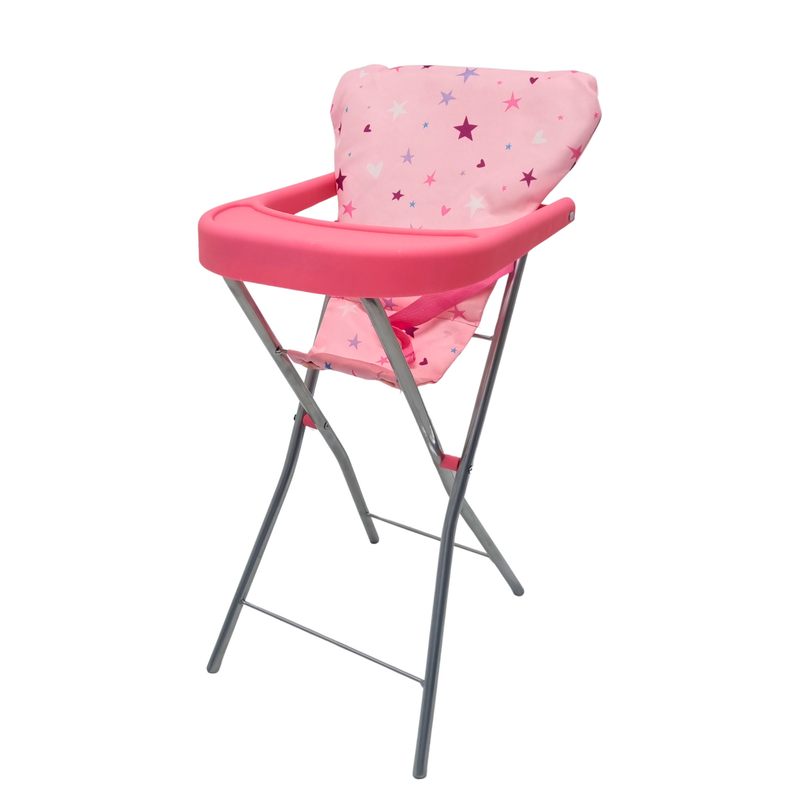 Playworld Doll High Chair Pink With Stars