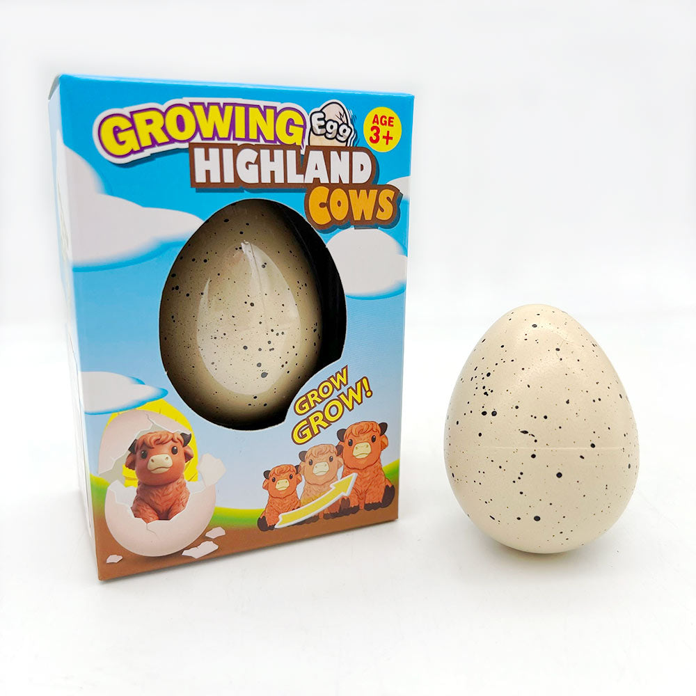 Highland Cow Growing Egg 11cm