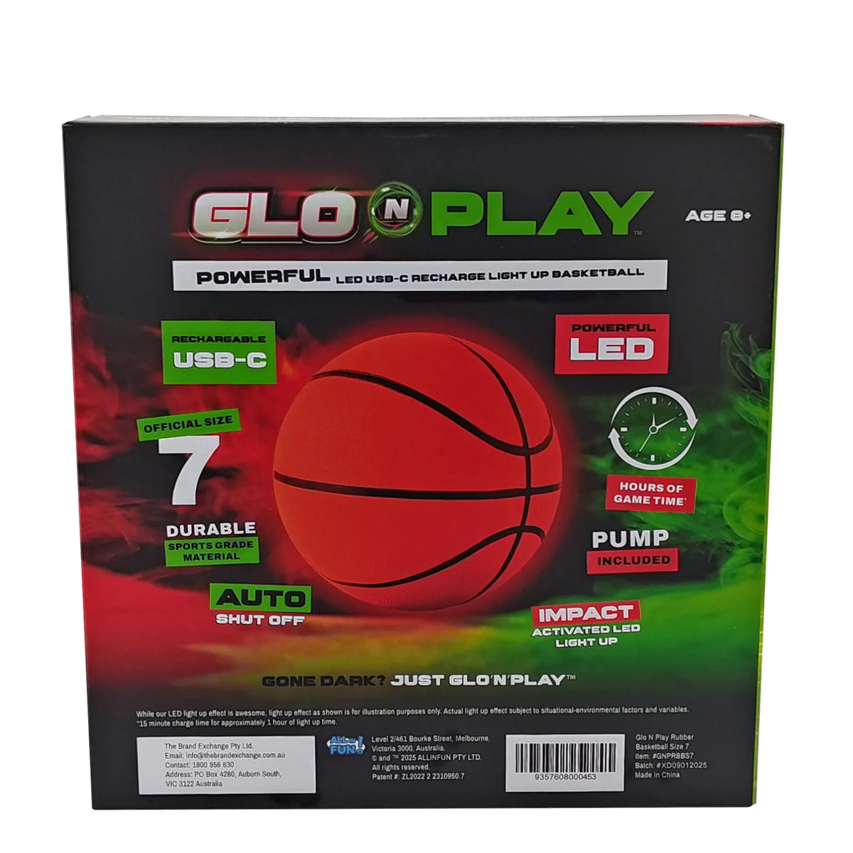 Glo N Play LED Rubber Basketball Size 7
