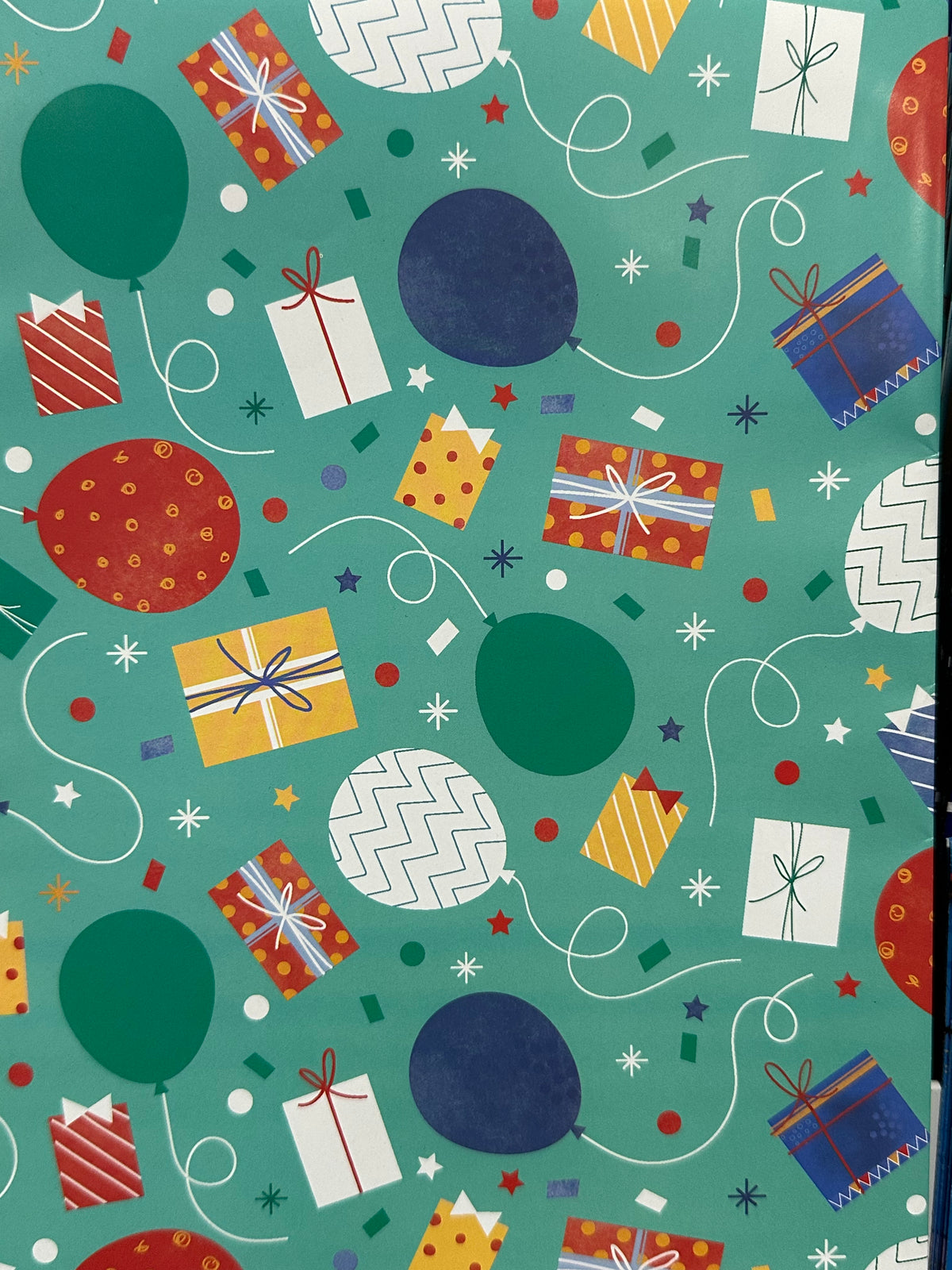 Wrap Folded Birthday General Presents and Balloons