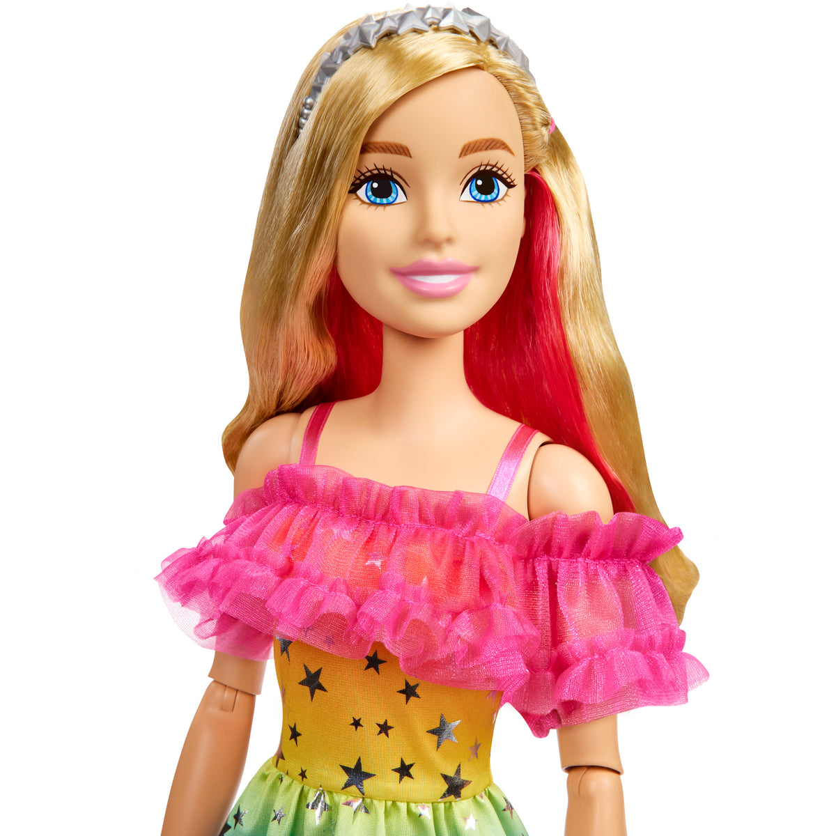 Barbie 28 inch Doll Caucasian - Rainbow Star Design Dress
