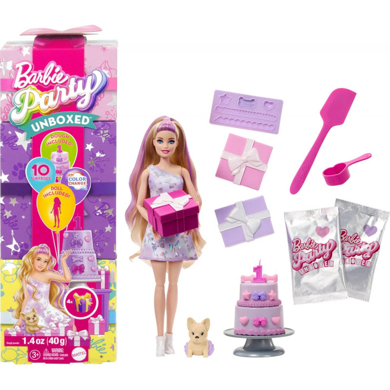 Barbie Party Surprise Unboxed Reveal Blonde Doll  JFG70