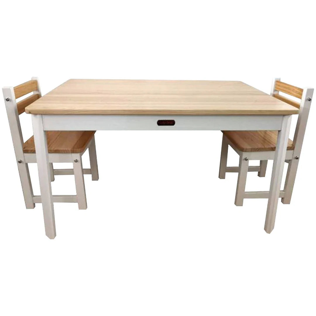 Little Boss Wooden Table and Chair Set - Rectangle White