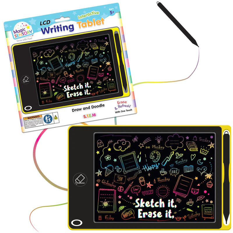 Magic Sensory LCD Interactive Writing Tablet USB Re-chargeable Draw &amp; Doodle Yellow