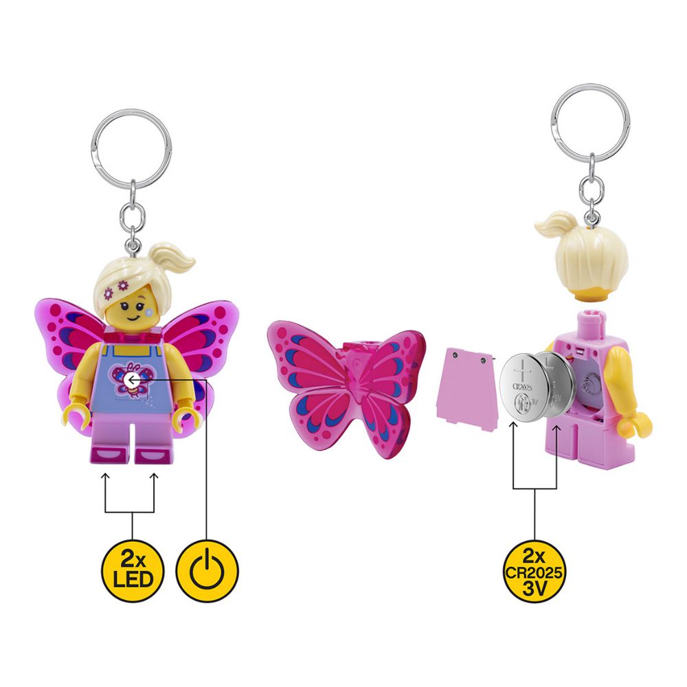 Lego Butterfly Girl Key Ring Light