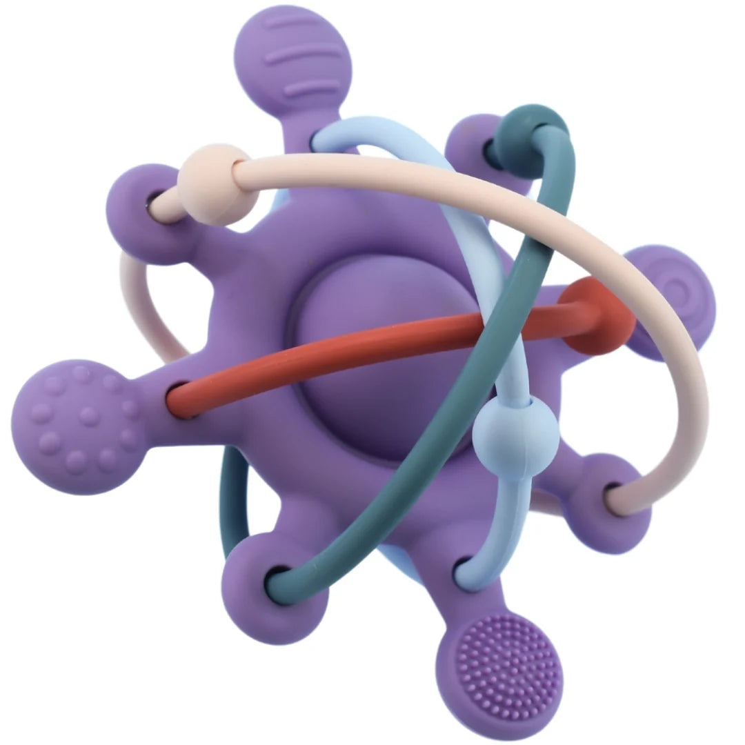 Silicone Sensory Space Rattle Teether Asst Colours 4m+