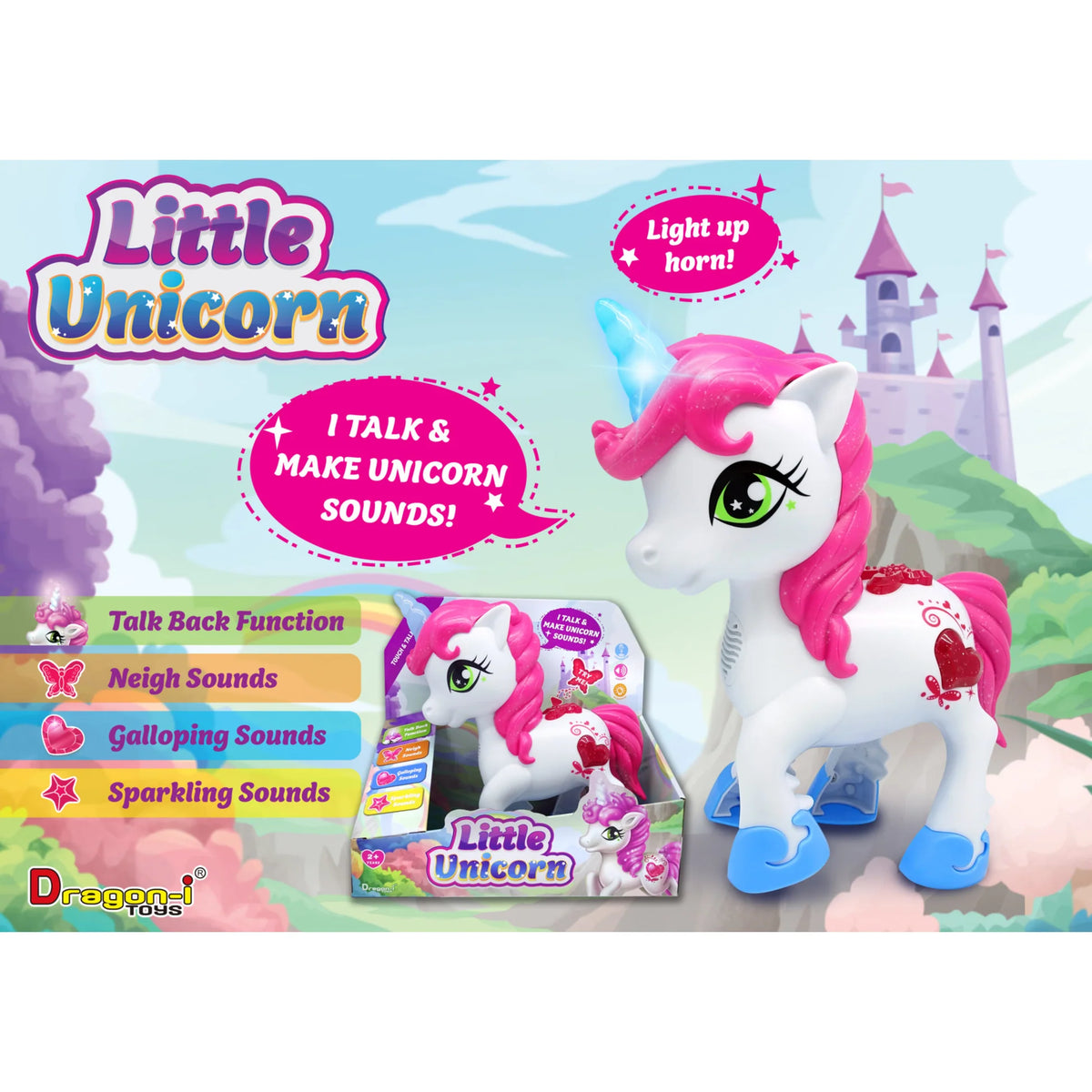 Little Unicorn Touch &amp; Talk Lights &amp; Sounds - Demo Batteries 3 AAA Included