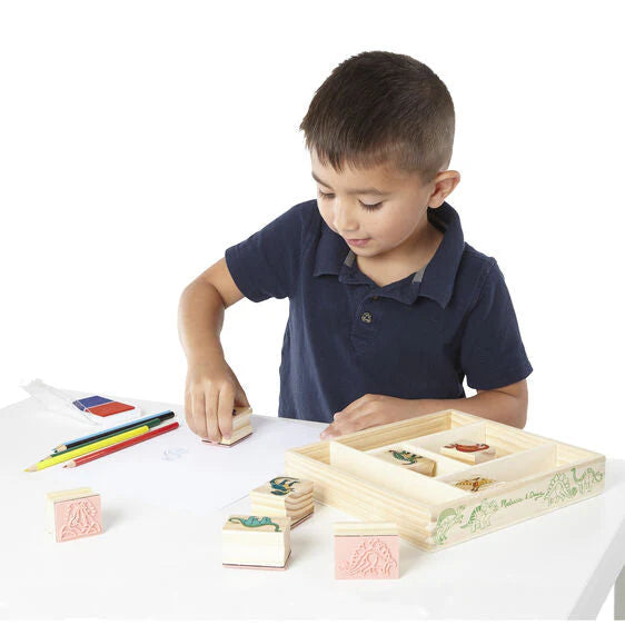 M&amp;D 1633 Wooden Stamp Set - DINOSAUR