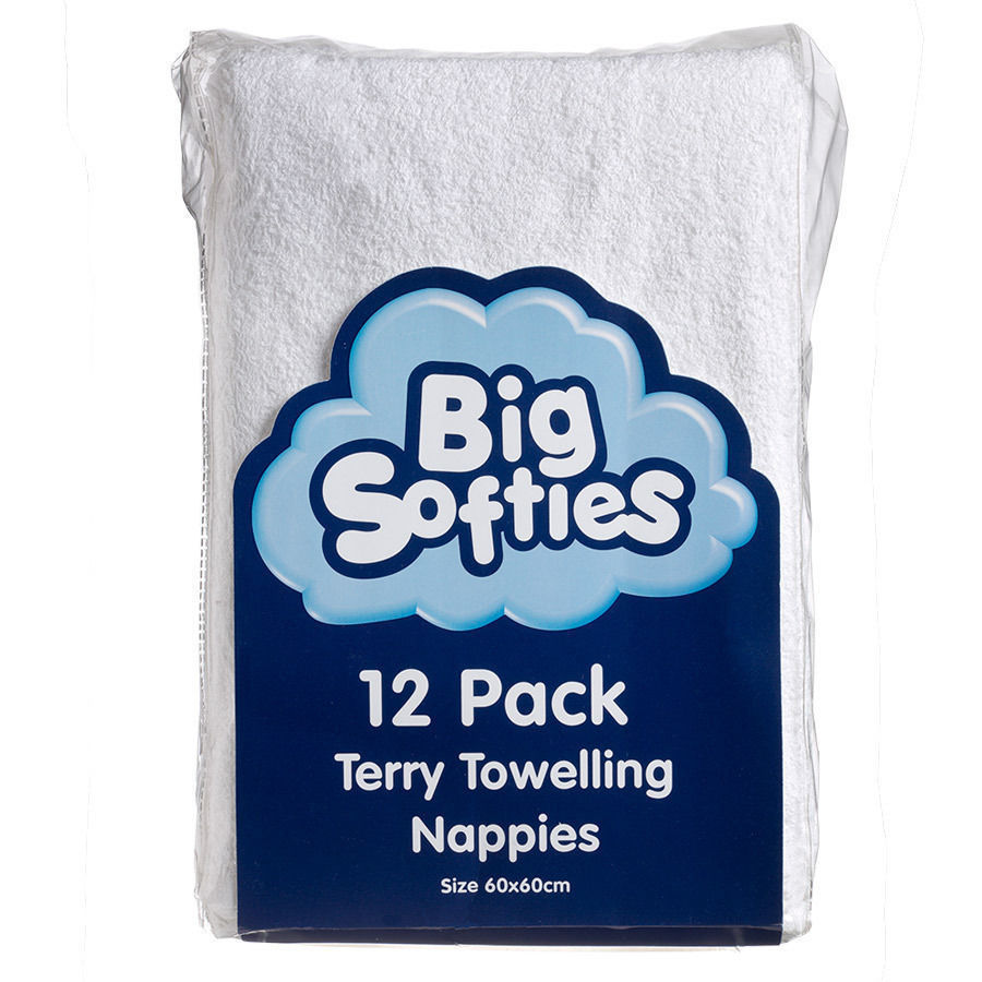 Big Softies 12 Pk Terry Towelling Nappies