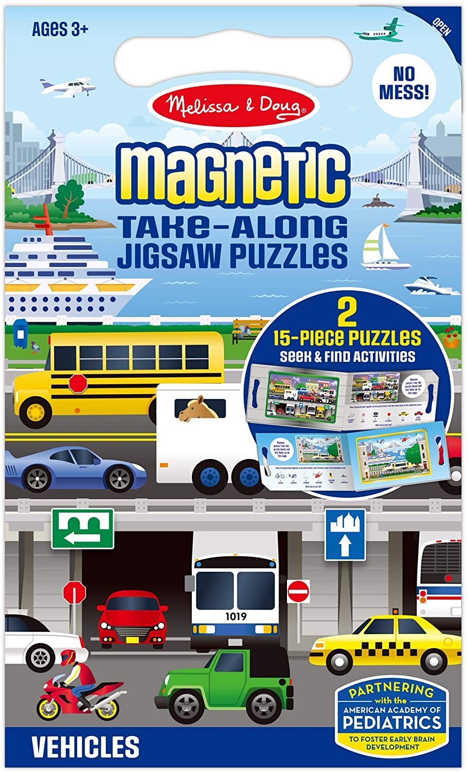 M&amp;D32830 Magnetic Take Along Jigsaw Puzzles - Vehicles
