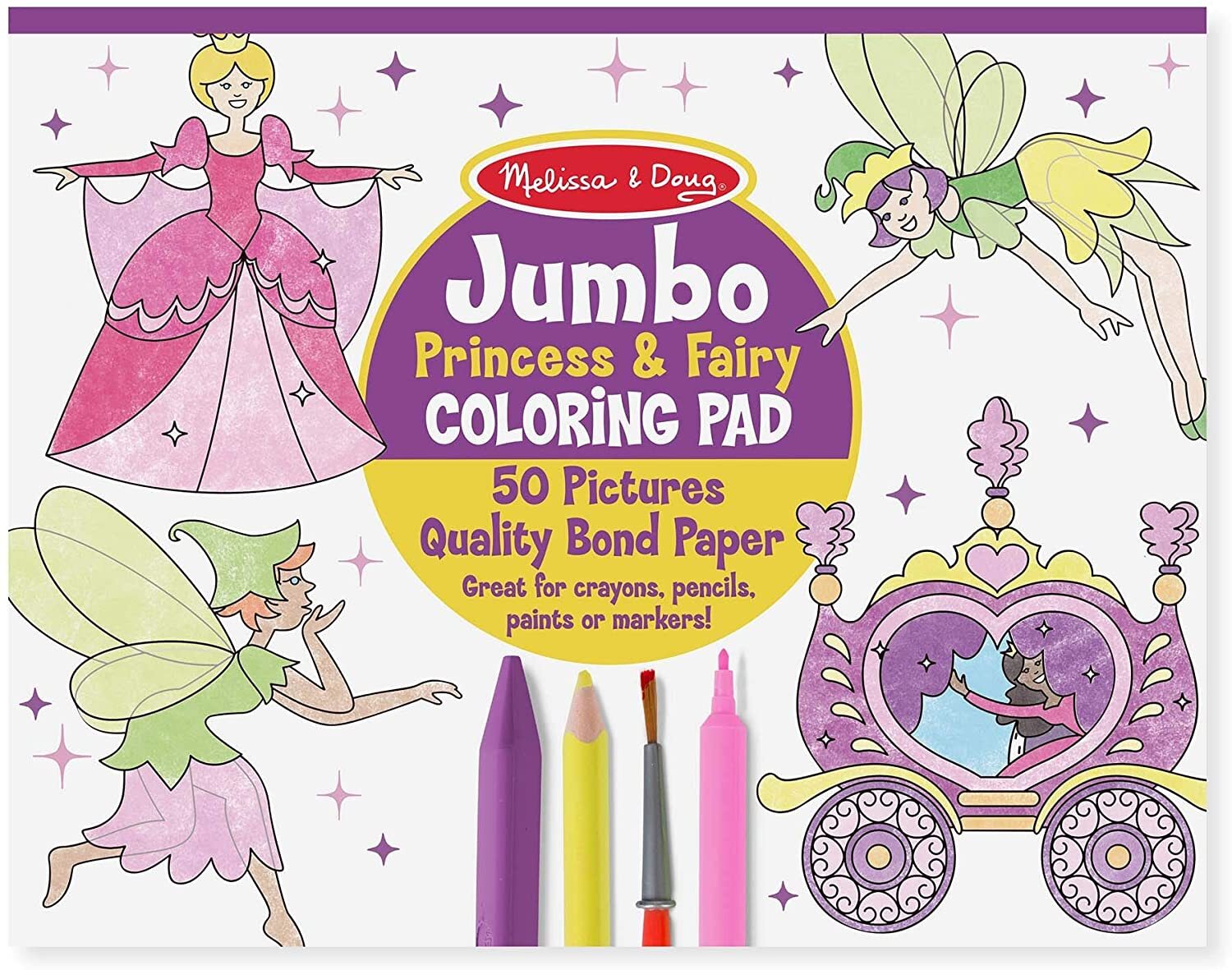 M&D4263 Jumbo Colouring Pad Princess & Fairy