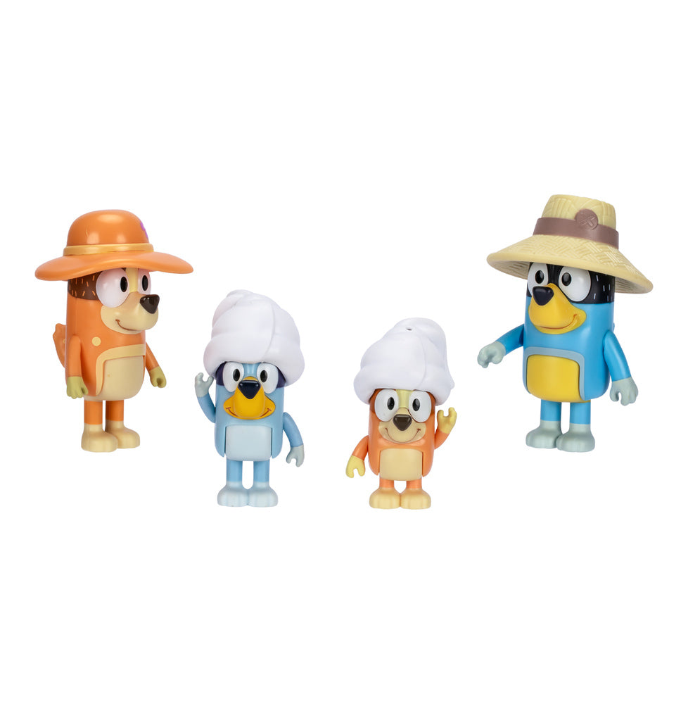 Bluey &amp; Family Figurines 4 pack Family Trip