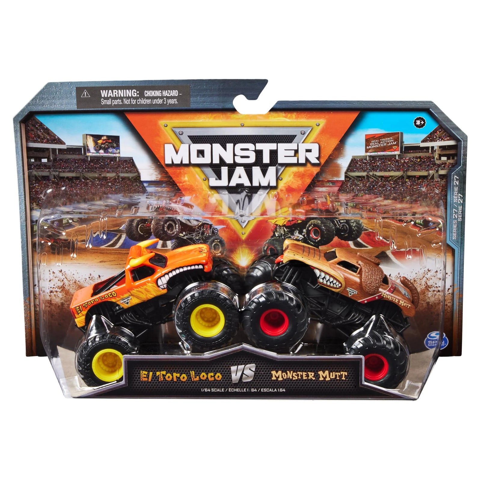 Monster Jam 1/64 2 Pack Vehicles El Toro Loco VS Monster Mutt