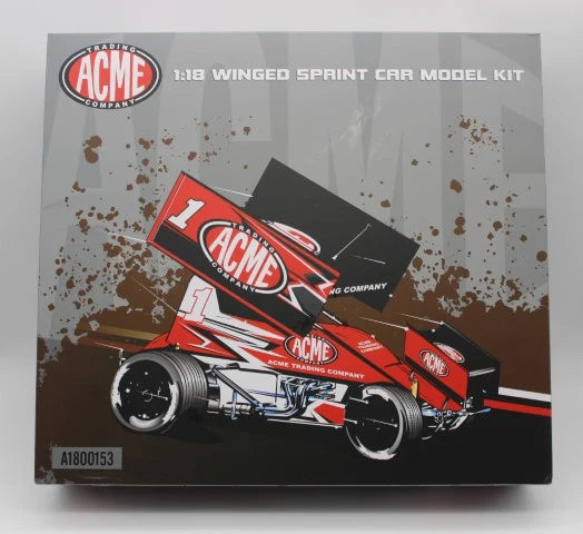 1/18 Winged Sprint Car Model Kit Primer metal frame and plastic accessories