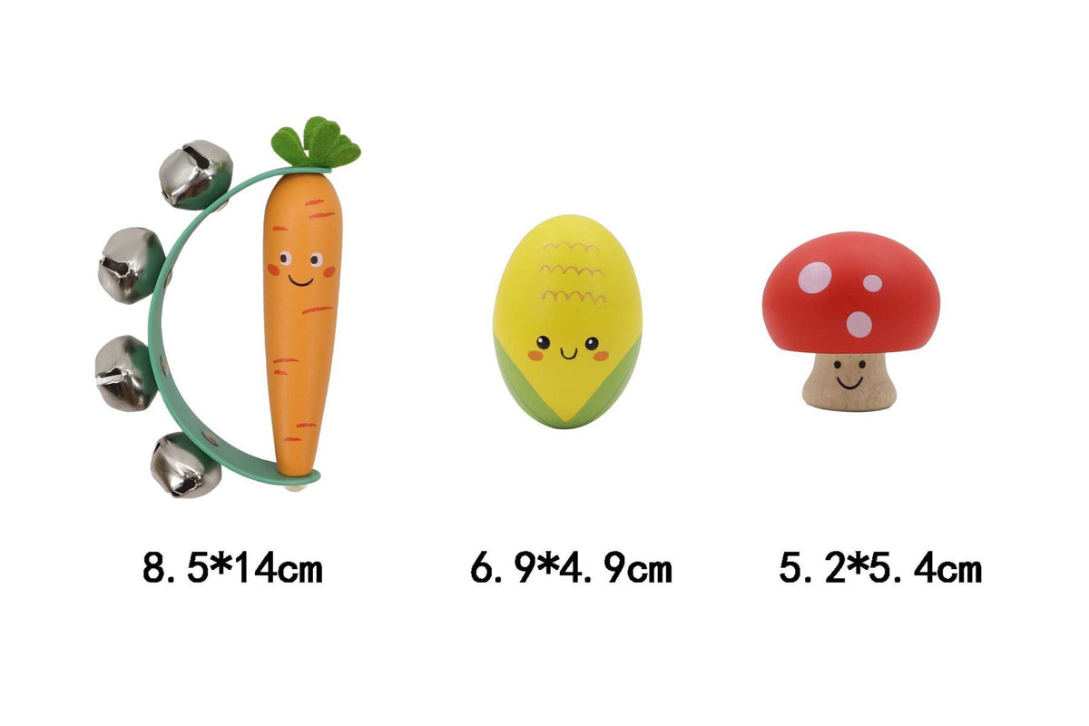 Kaper Kidz Vegetables 3pc Music Set - Carrot, Mushroom, Corn