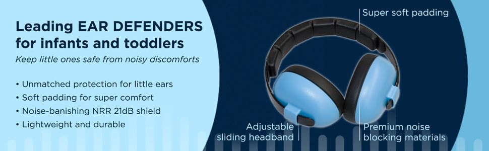 Baby Banz Mini Earmuffs Sky Blue Age 3Months+