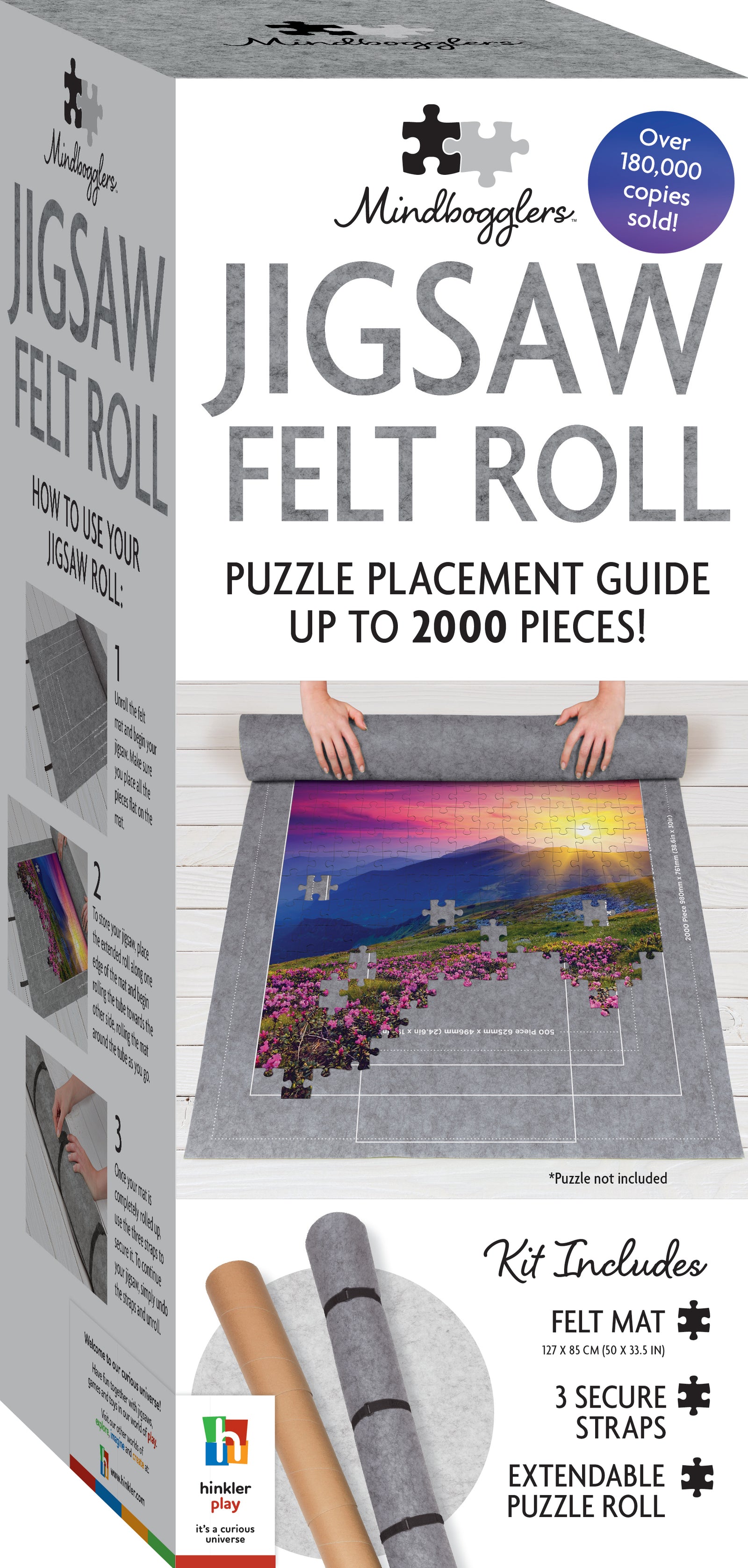 Mindbogglers Jigsaw Puzzle Felt Roll Up Mat to 2000pc