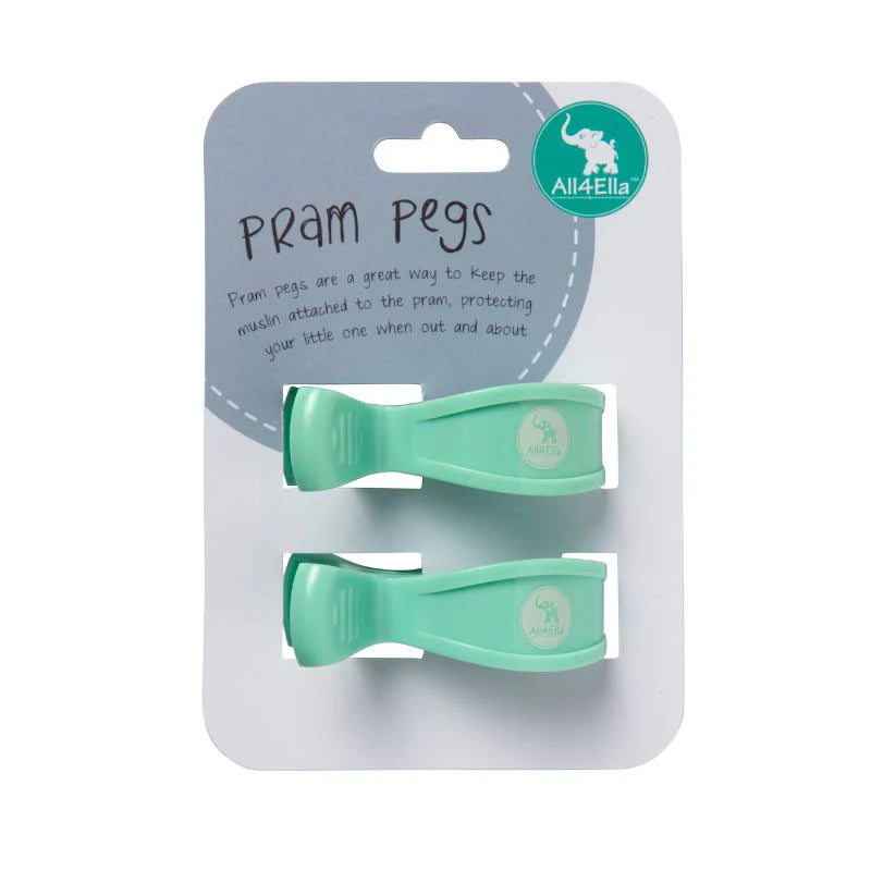 All4Ella Pram Pegs 2Pk Pastel Mint