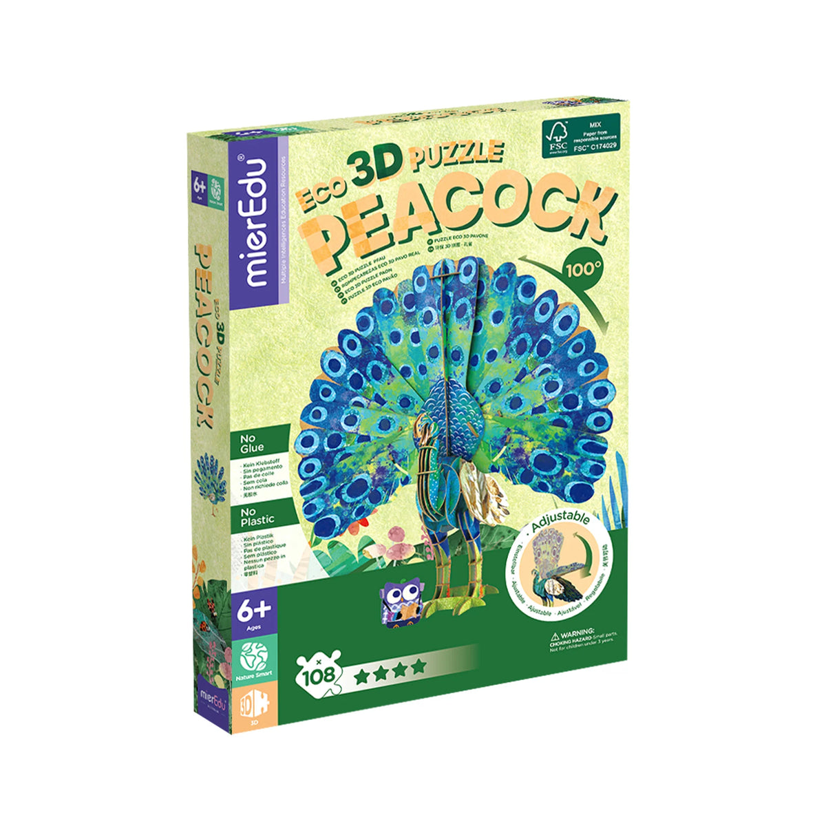 Mier Edu Eco 3D Puzzle Peacock