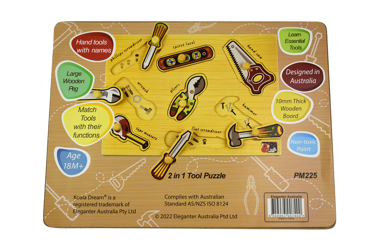 Koala Dream 2 in 1 Tools Peg Puzzle