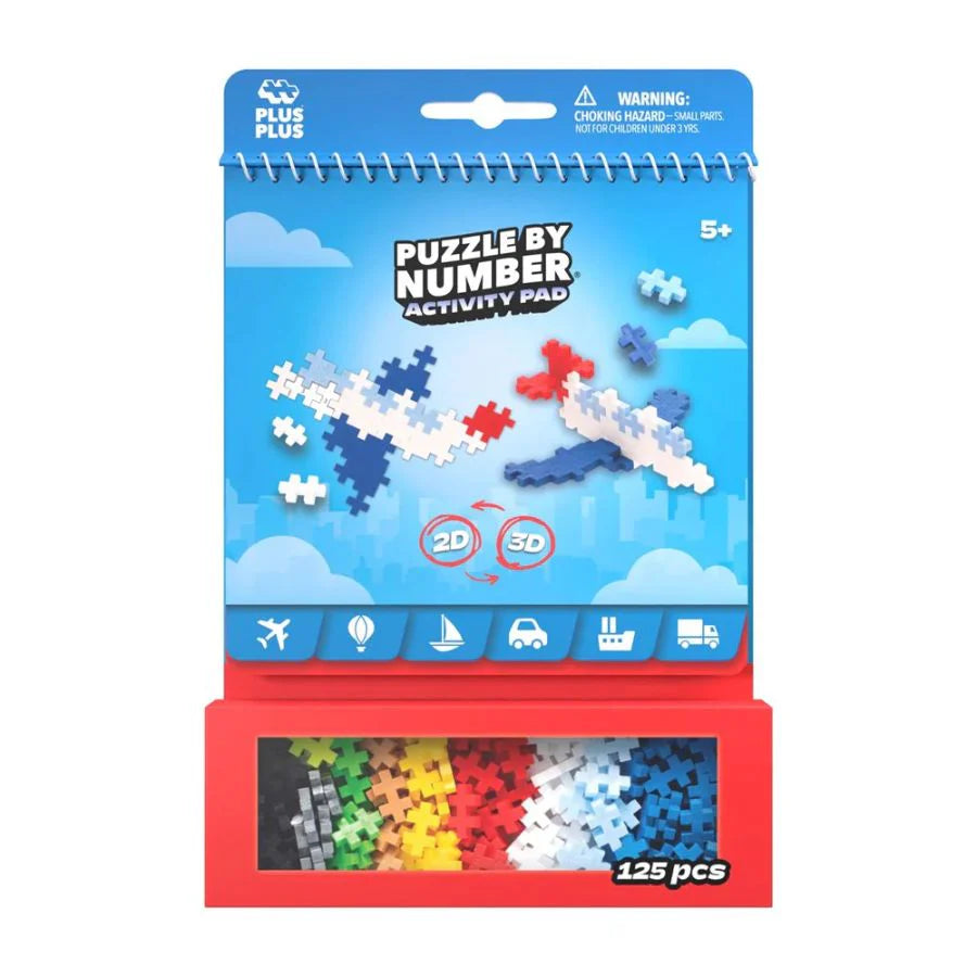 Plus Plus Puzzle By Number Activity Pad - Transportation