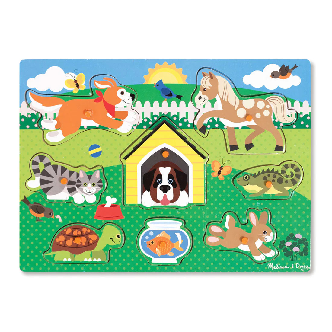 M&amp;D 9053 Wooden Peg Puzzle Pets