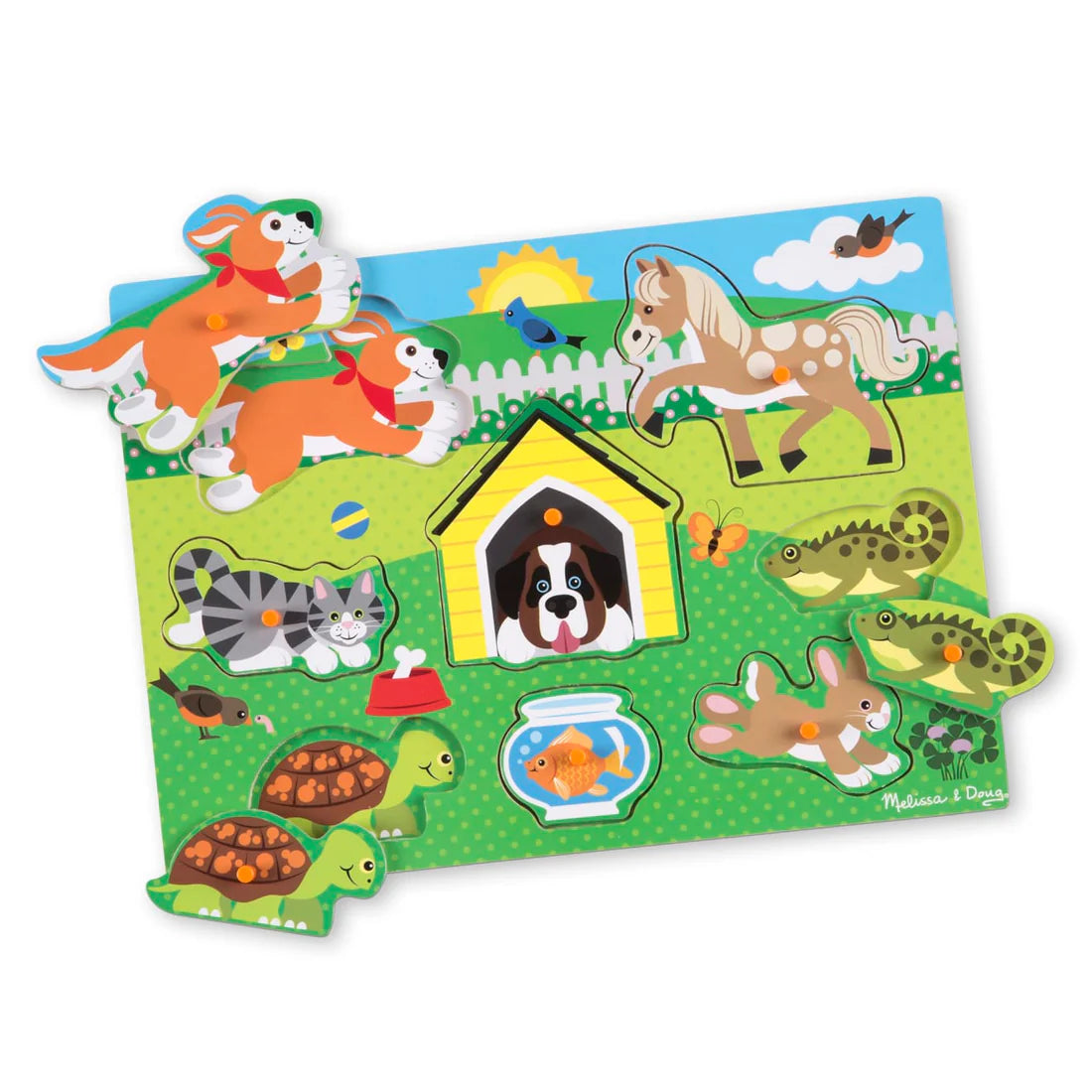 M&amp;D 9053 Wooden Peg Puzzle Pets