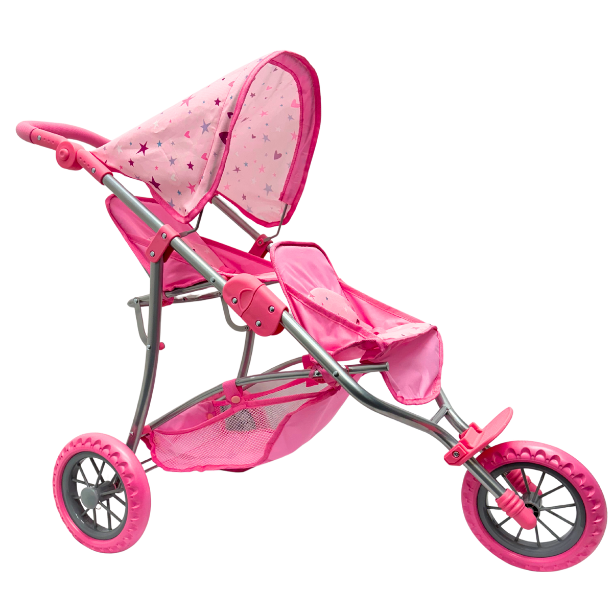 Playworld 3 Wheel Doll Twin Jogger Pink with Stars Design