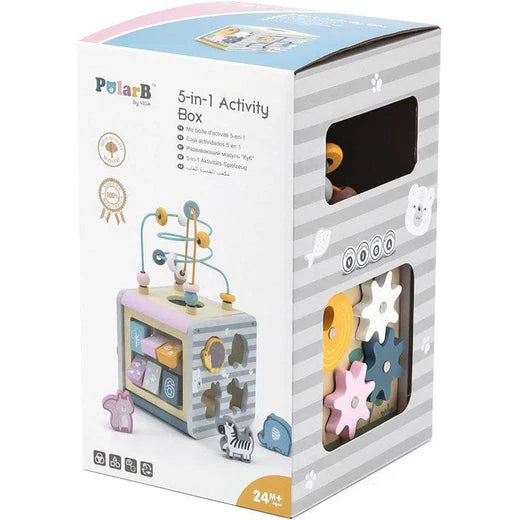 PolarB 5 in 1 Wooden Activity Box