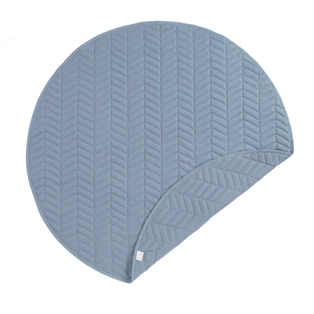 All4Ella Quilted Reversible Linen Playmat (120cm) SLATE BLUE
