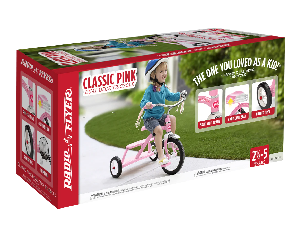 Radio Flyer Classic Trike Dual Deck Pink