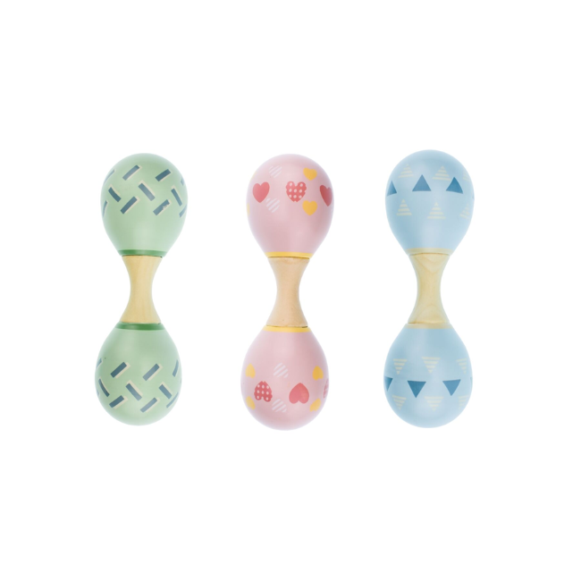 Koala Dream Rainbow Wooden Double Ended Maraca Assorted Colours