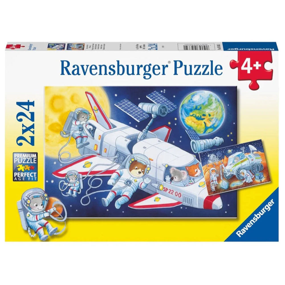 RB05665-1 Animals in Space journey Through Outer Space 2 x 24pc Puzzles