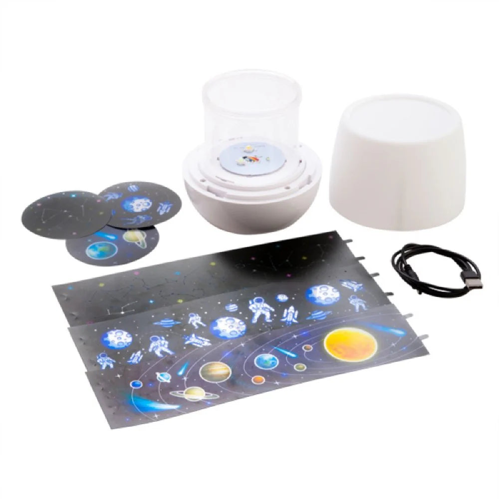 Lil Dreamers Lumi Go Round Rotating LED Projector Night Light Space USB or req 3 x AA batteries