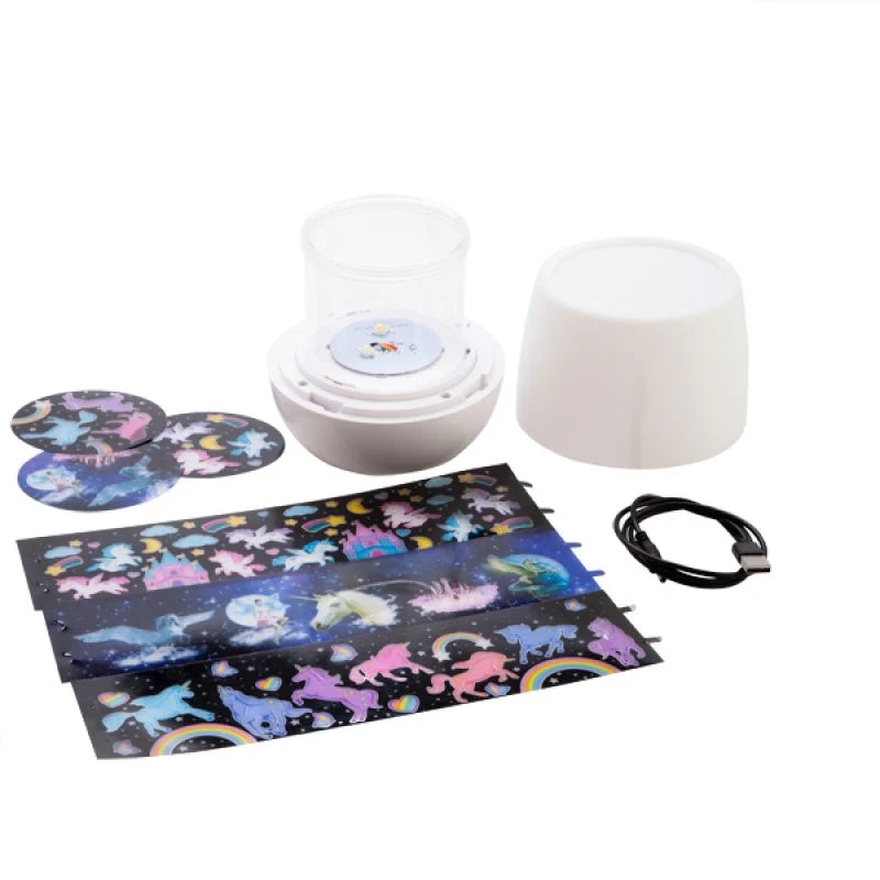 Lil Dreamers Lumi Go Round Rotating LED Projector Night Light UnicornUSB or req 3 x AA batteries