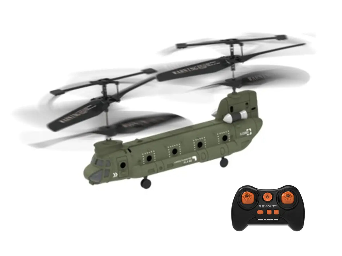 Revolt R/C Chinook Style Military Helicopter req 4 x AAA batteries
