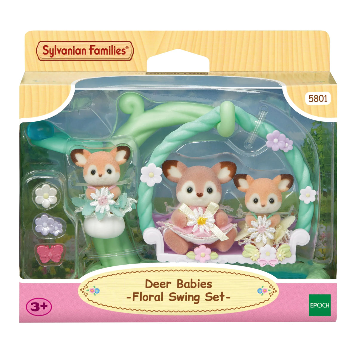 SF5801 Deer Babies Floral Swing Set
