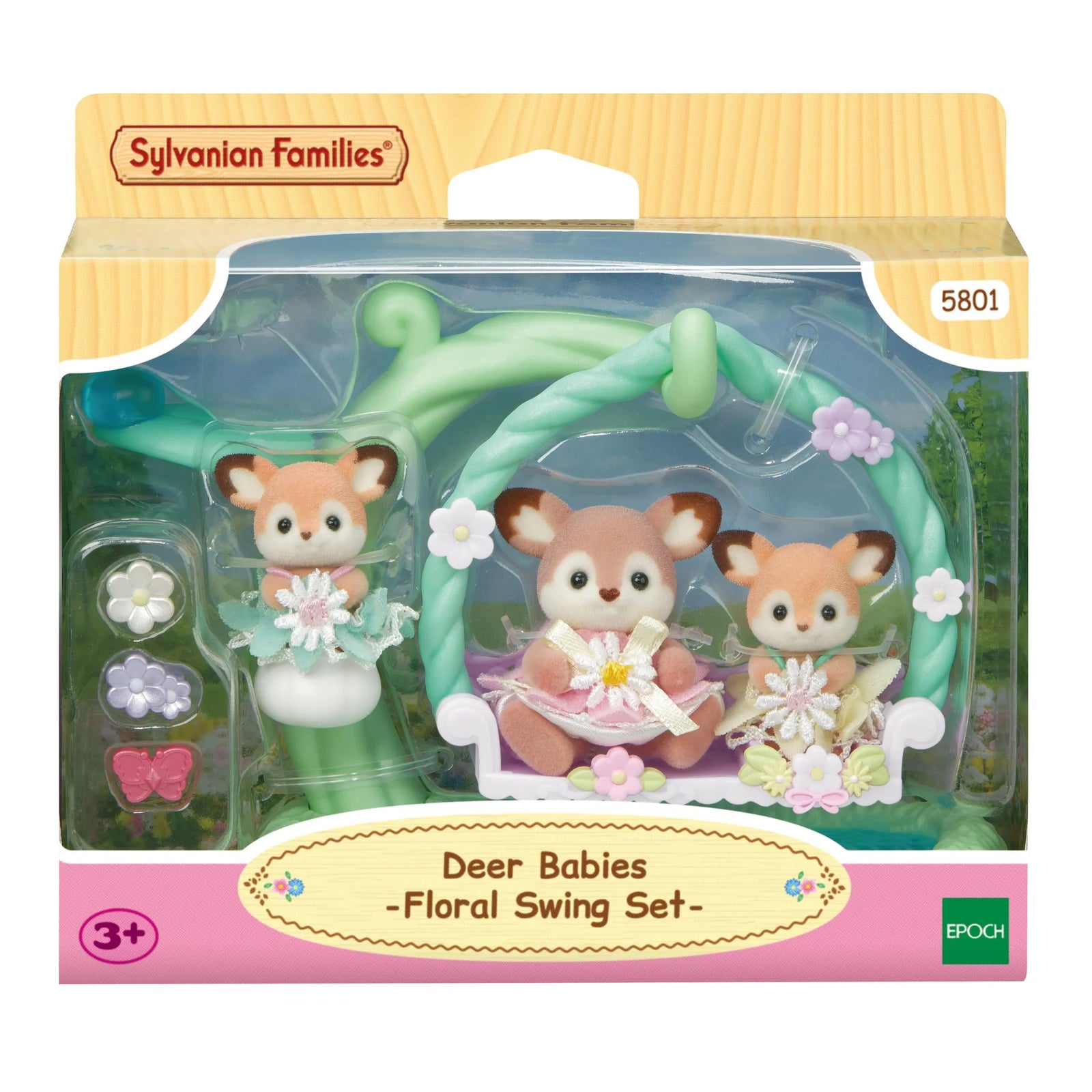SF5801 Deer Babies Floral Swing Set