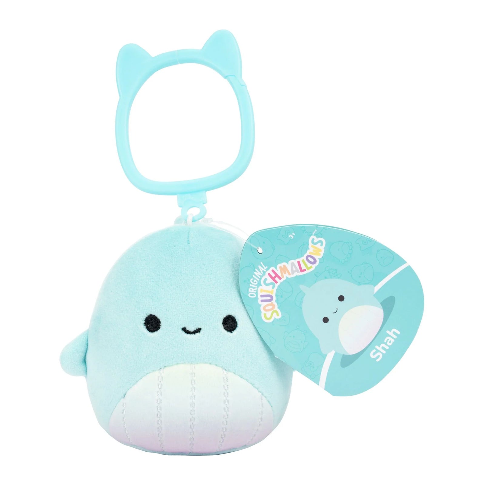 Squishmallows 3.5inch Clip On Plush - Shah Teal Whale