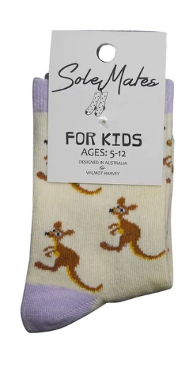 Sole Mate Kids Socks - Kangaroo Cream