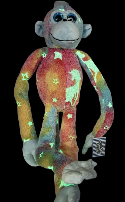 Hanging Monkey KRYSTY Pastel Multi Glow In The Dark