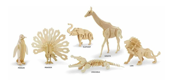 3D Wooden Puzzle Animals asstd Styles