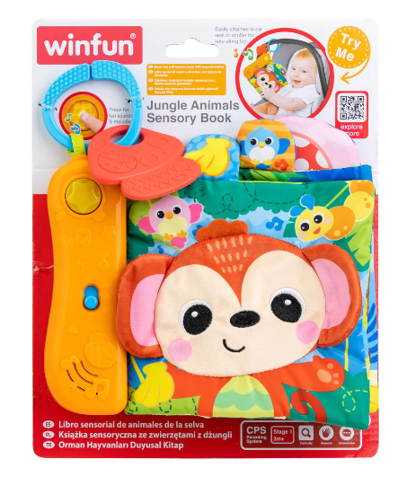 Winfun Jungle Animals Sensory Book Demo Batteries Included