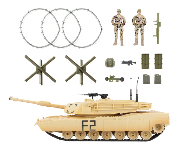 World Peacekeepers 1/18 Tan Combat Tank with Figures