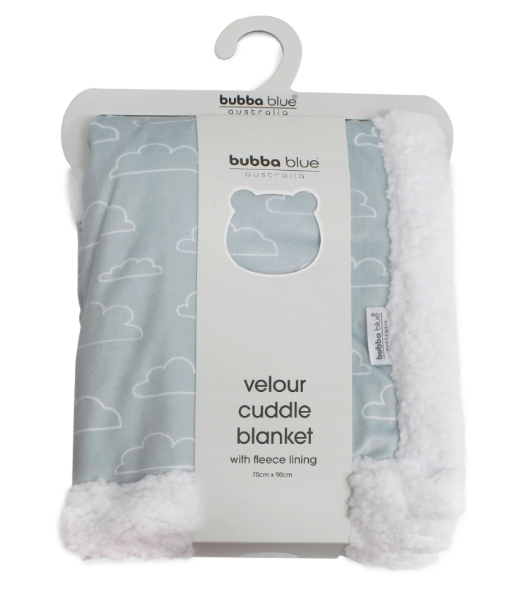 Bubba Blue Nordic Lamb Fleece Cuddle Blanket Sky Mint 70cm x 90cm