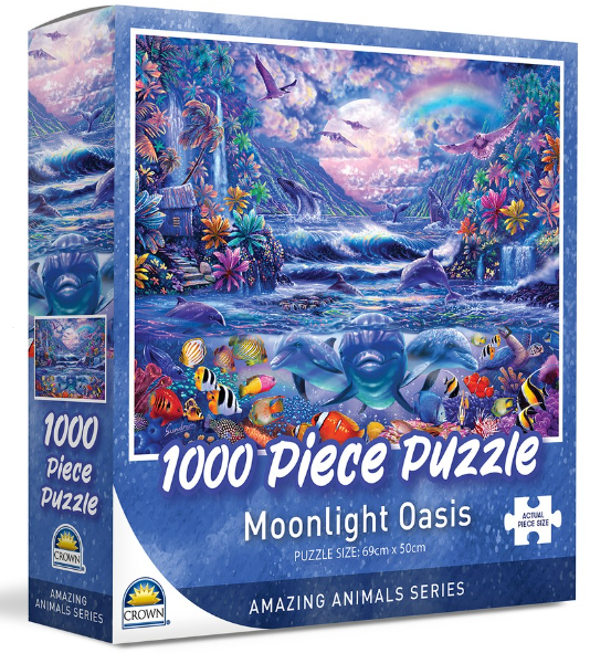 Crown Amazing Animals Series Moonlight Oasis 1000pc Puzzle