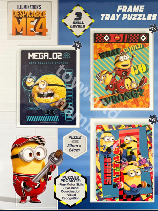 Despicable Me 4 3pk Frame Tray Puzzles