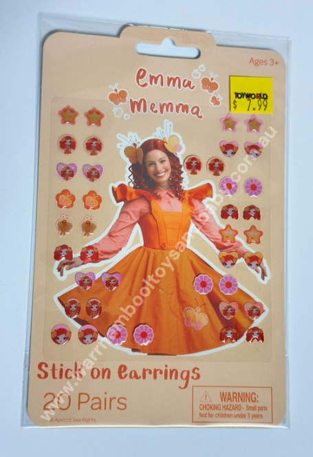 Pink Poppy Emma Memma Stick On Earrings