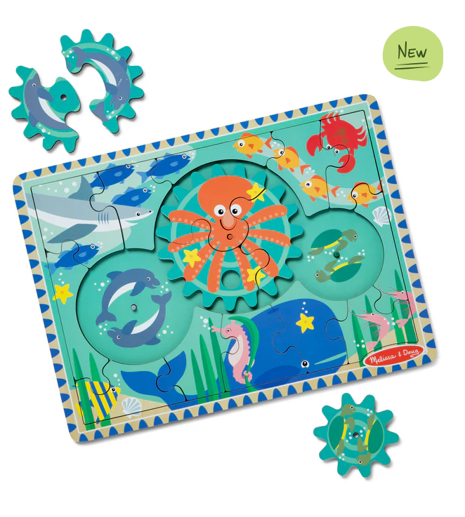 M&D31003 Wooden Gear Puzzle Underwater 18pc